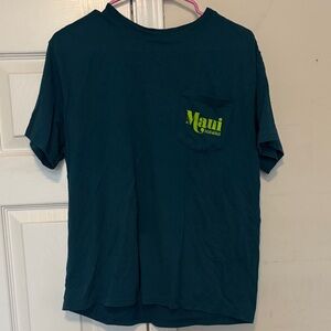 Dark Teal T-Shirt with Maui Hawaii Print